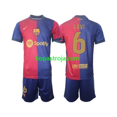 Billiga Fotbollströjor FC Barcelona UCL Font Gavi 6 Barn Hemma tröja 2024/25 Kortärmad
